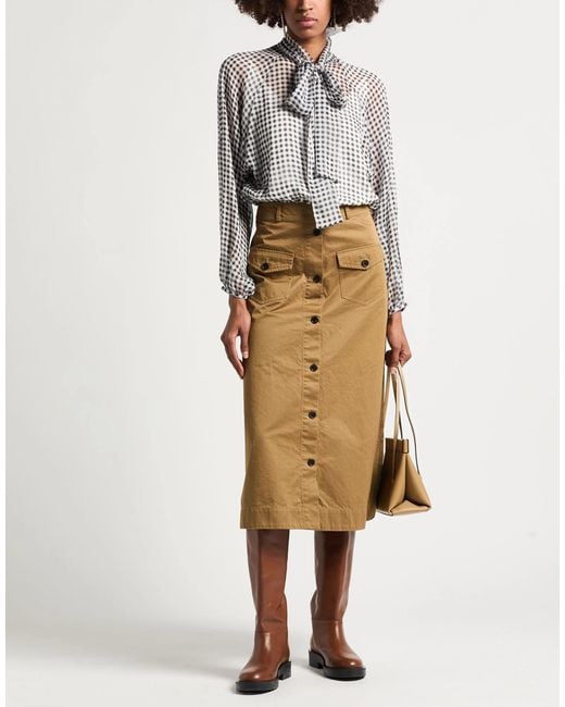 Saint Laurent Natural Liner-Free Solid Color Flared Skirt