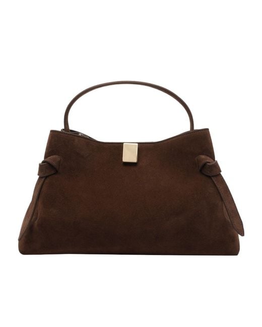 Yuzefi Brown Top Handle Shoulder Bag