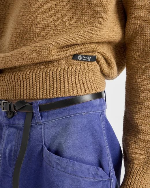 Prada Brown Long-Sleeved Crewneck Jumper for men