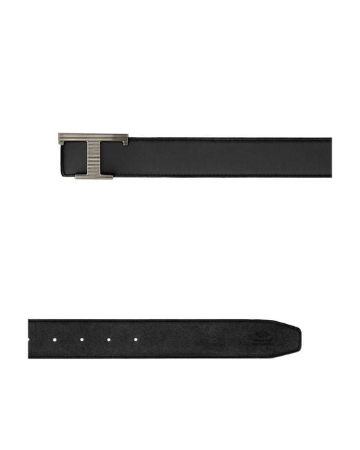 Tod's Black Logo-Buckle Leather Belt for men
