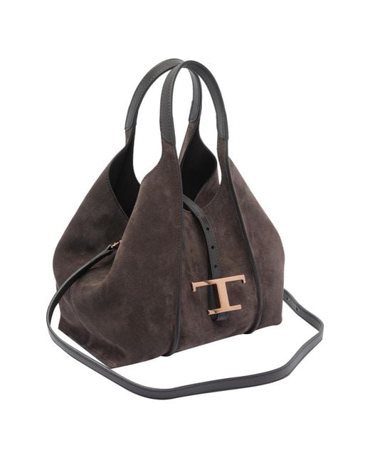 Tod's Brown Mini T Timeless Shopping Bag