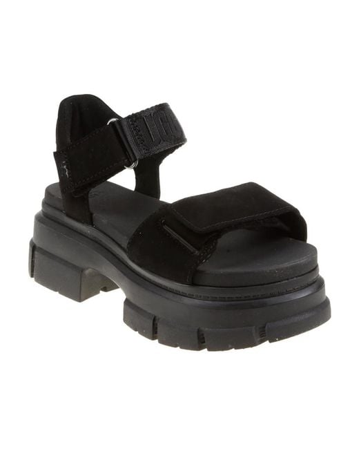 Ugg Black Logo Sandals