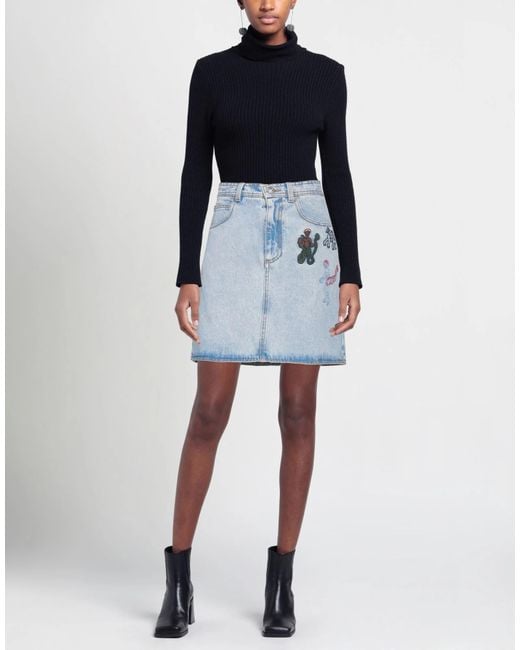 Marni Blue Medium Denim Umbrella Skirt