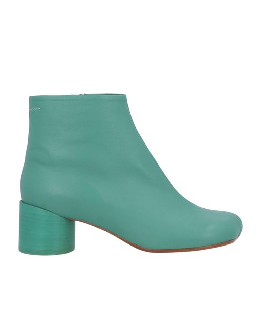 MM6 by Maison Margiela Green Minimalist Genuine Leather Ankle Boots