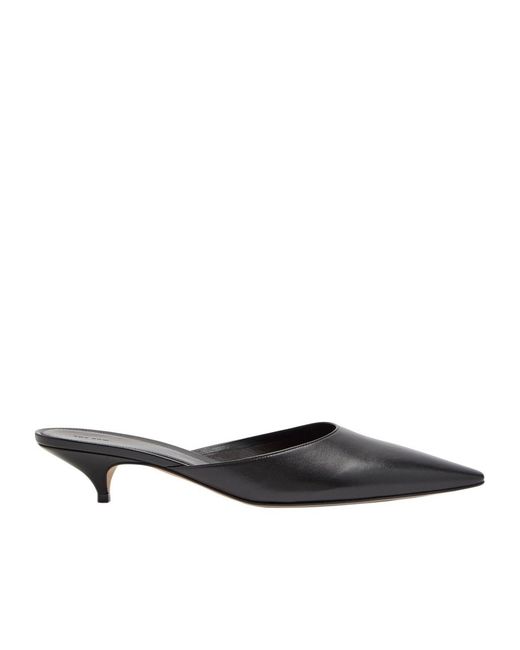 The Row White Leather Mules