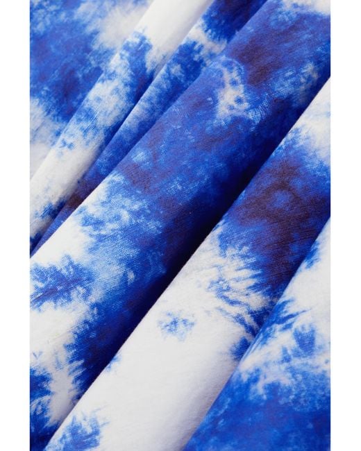 Jason Wu Blue Tie-Dyed Cotton Midi Shirt Dress
