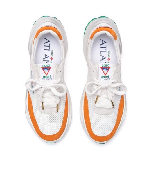 Casablanca White Atlantis Perforated Lace-Up Sneakers for men