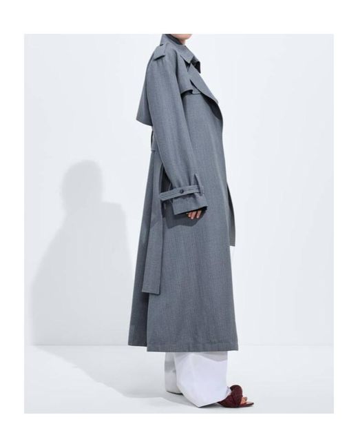 Bottega Veneta Blue Wool And Mohair Trench Coat
