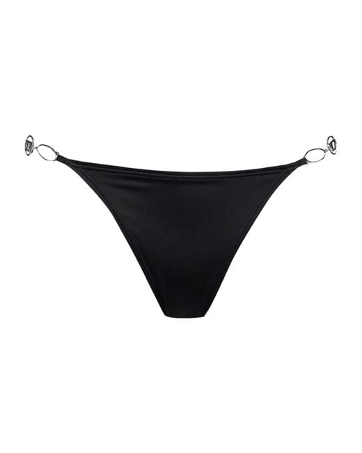 DIESEL Black Solid Color Stretch Bikini