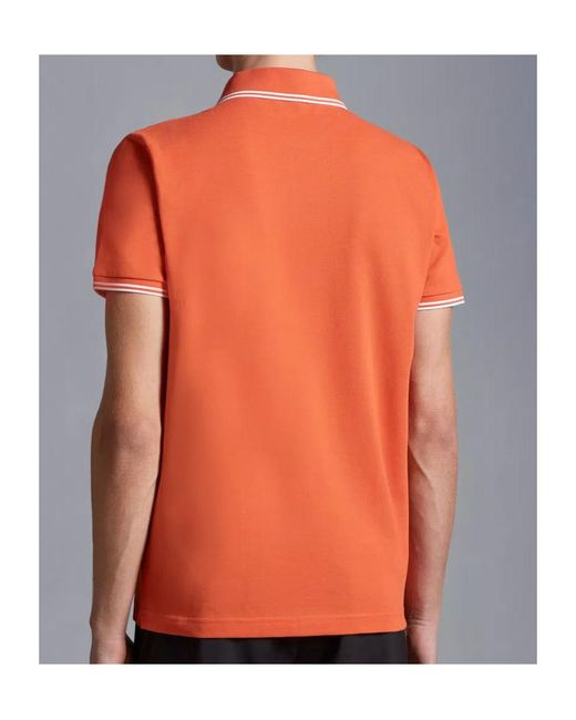 Moncler Orange Logo Patch Polo Shirt for men