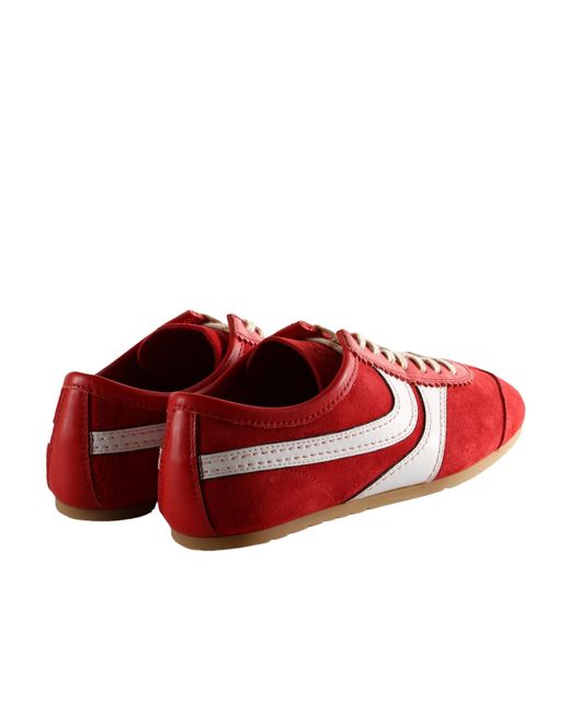 Dries Van Noten Red Low-Top Sneakers