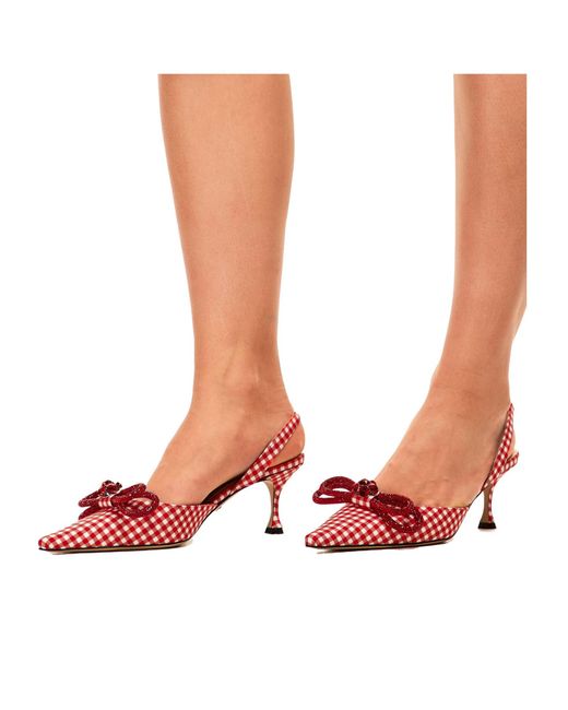 Mach & Mach Pink Polka Dot Slingbacks
