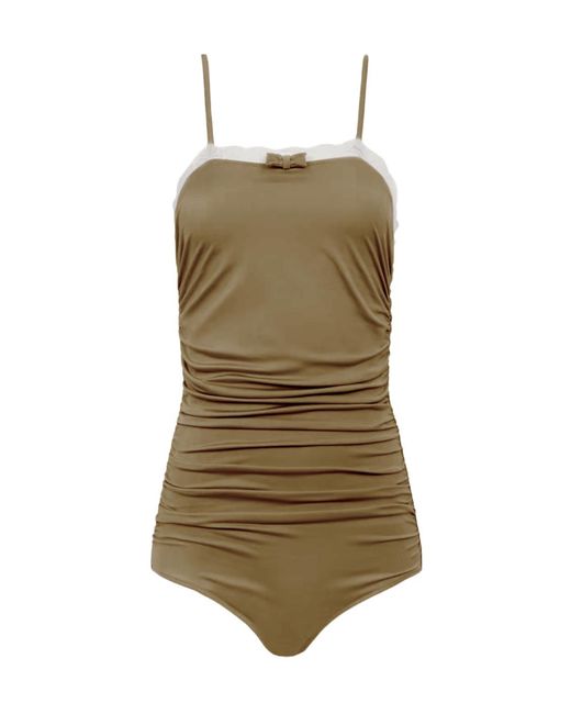 Chloé Green Chloé Lace-Trim Bodysuit