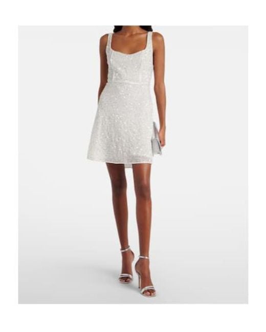 Rixo White Ronan Sequined Minidress
