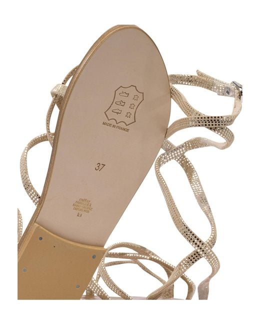 K. Jacques Metallic Strappy Sandals