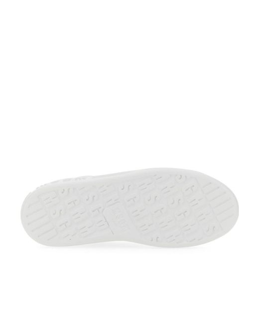 MSGM White Logo Printed Low-Top Sneakers