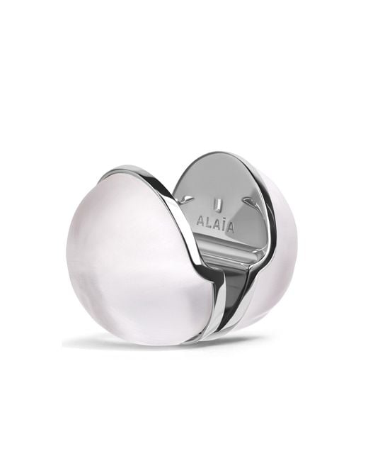 Alaïa White Sphere Earrings