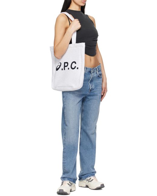 A.P.C. White X Asics Lou Top Handle Tote Bag