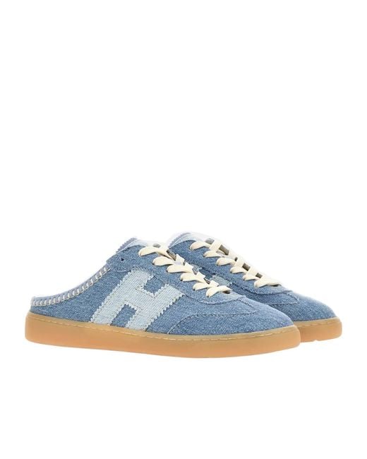 Hogan Blue Logo-Appliqué Sneakers