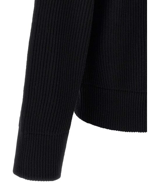 Roberto Collina Blue Zippered Ribbed Sweater for men