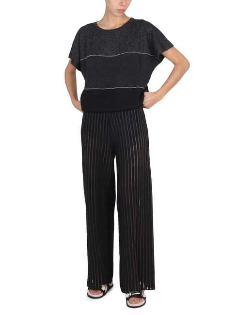Fabiana Filippi Black Lurex Detailed Turtleneck Jumper