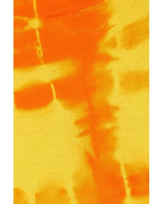 The Elder Statesman Yellow Tie-Dye Midi Dress