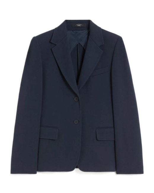 Weekend by Maxmara Blue Wkdginnasta Button Blazer