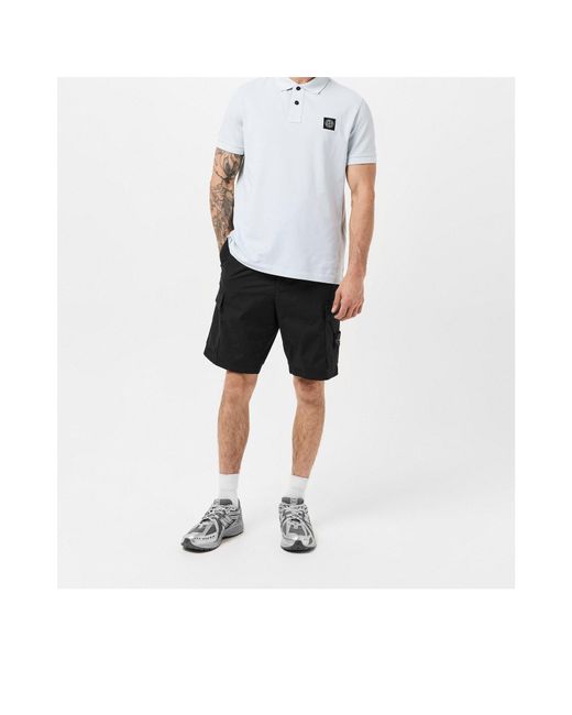 Stone Island Black Tela Cargo Shorts for men