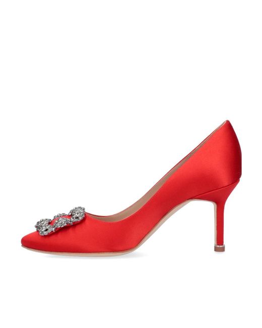 Manolo Blahnik Red Logo High Heels
