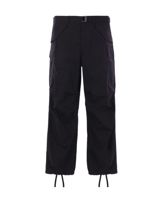 Sacai Blue Belted Cargo Trousers for men
