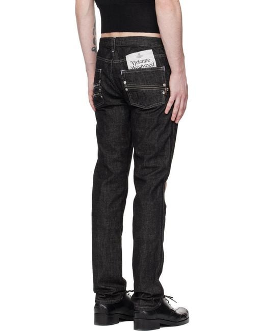 Vivienne Westwood Blue Logo Hollowed-Out Jeans for men