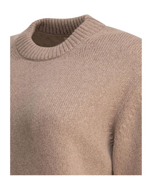 Khaite Brown Short Sleeved Crewneck Jumper