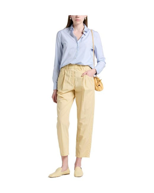 Brunello Cucinelli Natural Plain Colour Casual Trousers