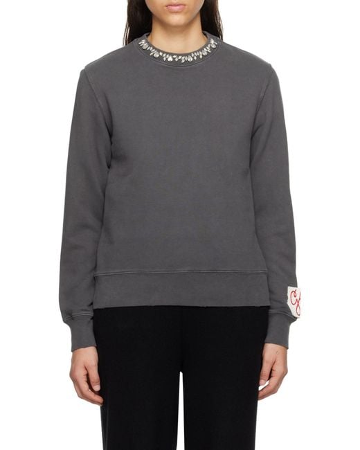 Golden Goose Deluxe Brand Gray Embellished Crewneck Sweatshirt