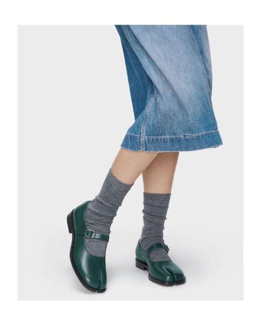 Maison Margiela Blue Tabi Mary-Janes