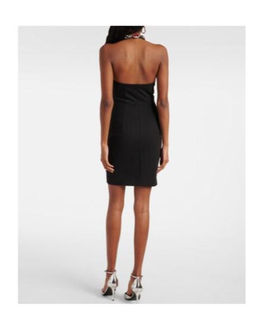 Area Black Crystal-Embellished Minidress