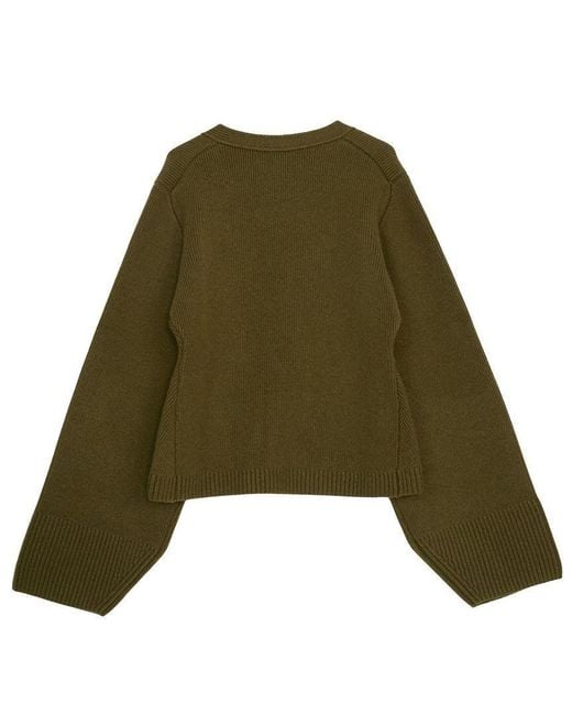 Khaite Green Long Sleeve Cardigan