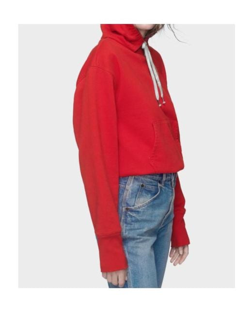 Maison Margiela Red Hooded Sweatshirt
