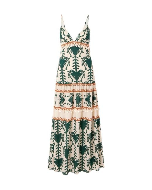 Johanna Ortiz Green Cotton-Poplin Maxi Dress
