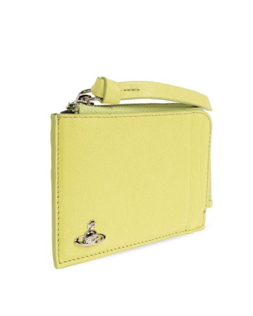Vivienne Westwood Yellow Zip Card Holder Wallet