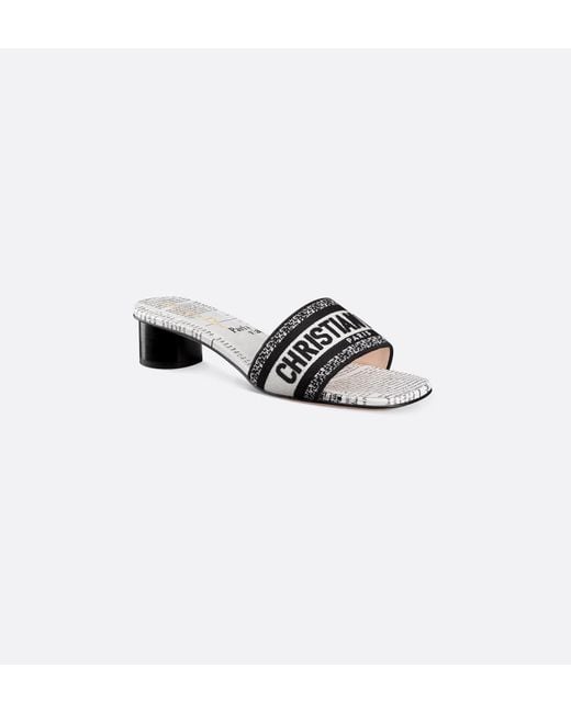 Dior White Dway Heeled Slide
