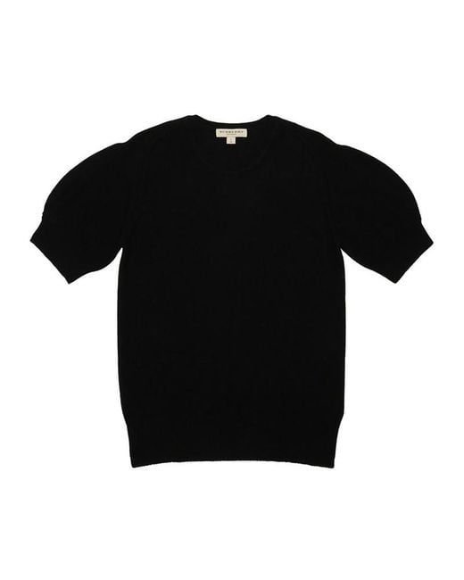 Burberry Black Short-Sleeved Round-Neck Pullover