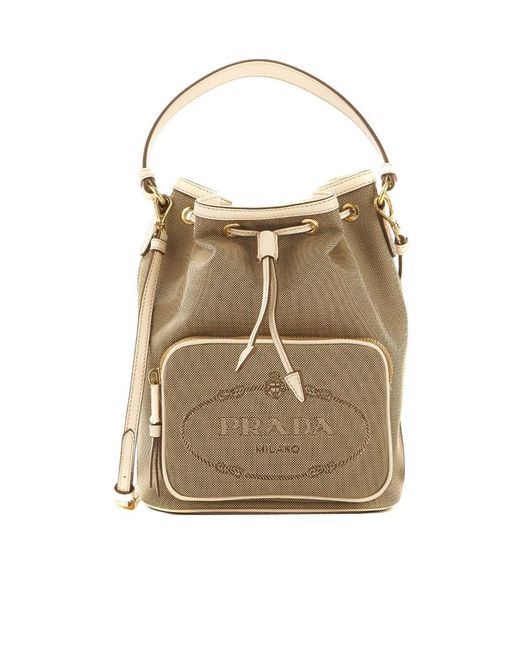 Prada Natural Logo Shoulder Bag