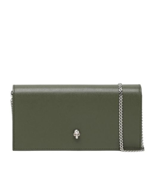 McQueen Green Skull Chain Shoulder Bag