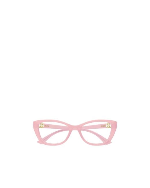 Gucci Pink Emblem Cat-Eye Eyeglasses