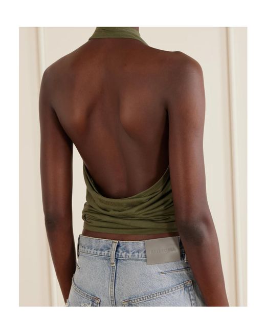 Balenciaga Green Backless Halterneck Top