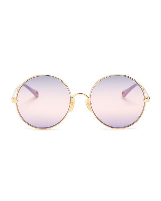 Chloé Pink Round-Frame Sunglasses