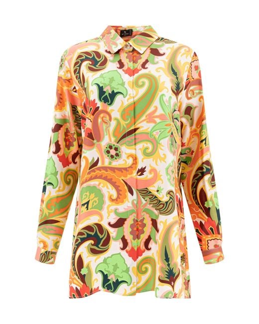 Etro White Graphic Printed Long Sleeved Shirt