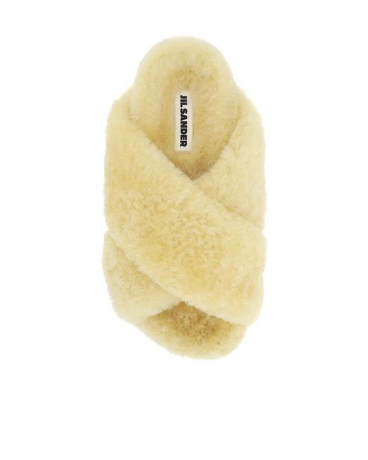 Jil Sander Yellow Plush Slippers