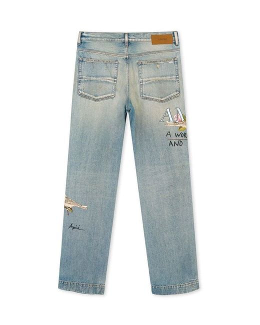 Amiri Blue Distressed Jeans for men